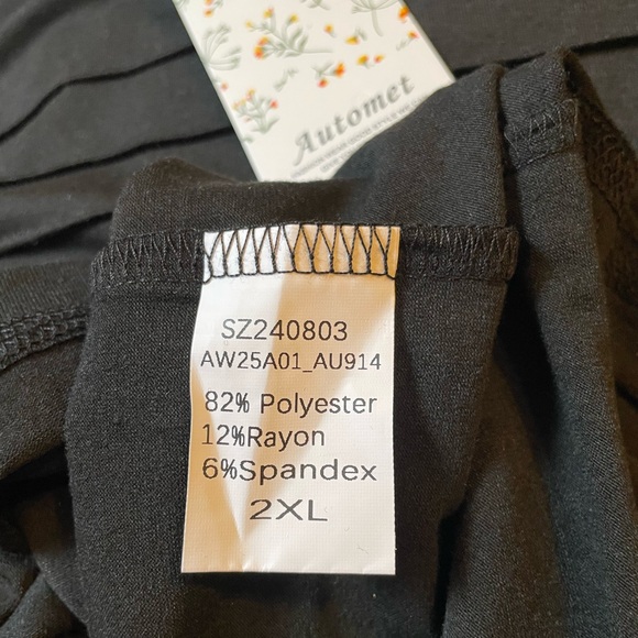 Automet Women's Casual Chic Black Pullover Top Lace Sleeves Size 2XL NWT Boho - Picture 7 of 9